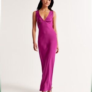 Abercrombie & Fitch Plunge Cowl Back Maxi Dress